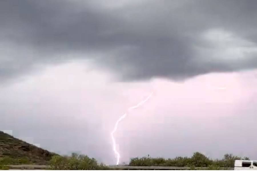 Thunder storm hits the south of Tenerife