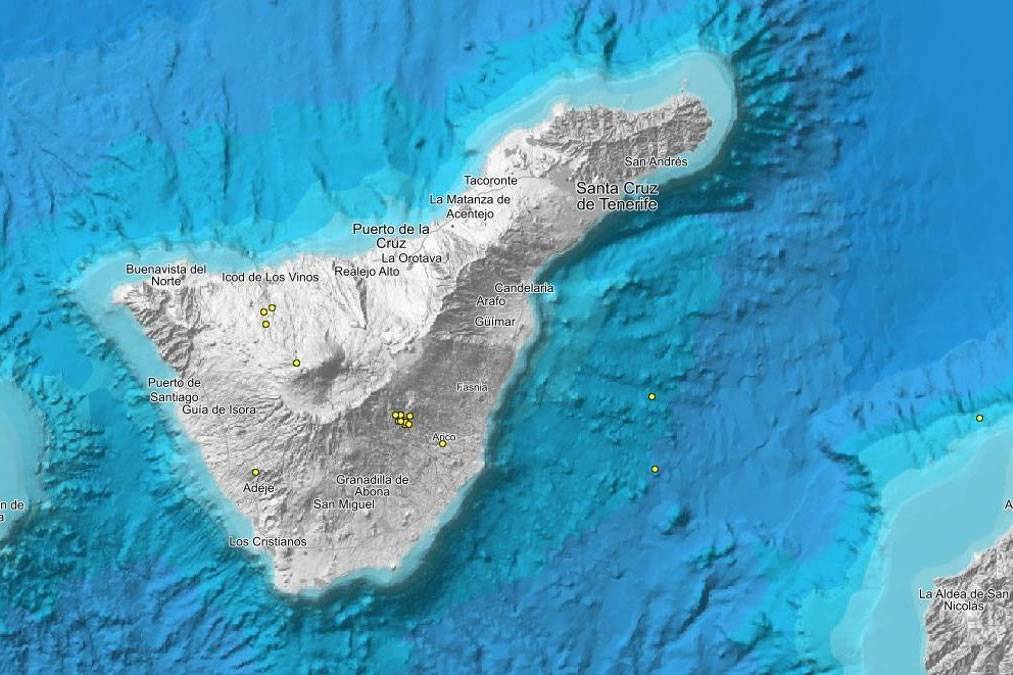 IGN report 11 earthquakes in just two hours in the south of Tenerife