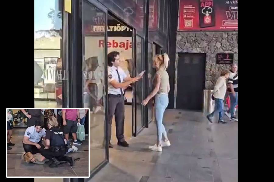 VIDEO: Shopper attacks security guard in the south of Tenerife before being restrained by police